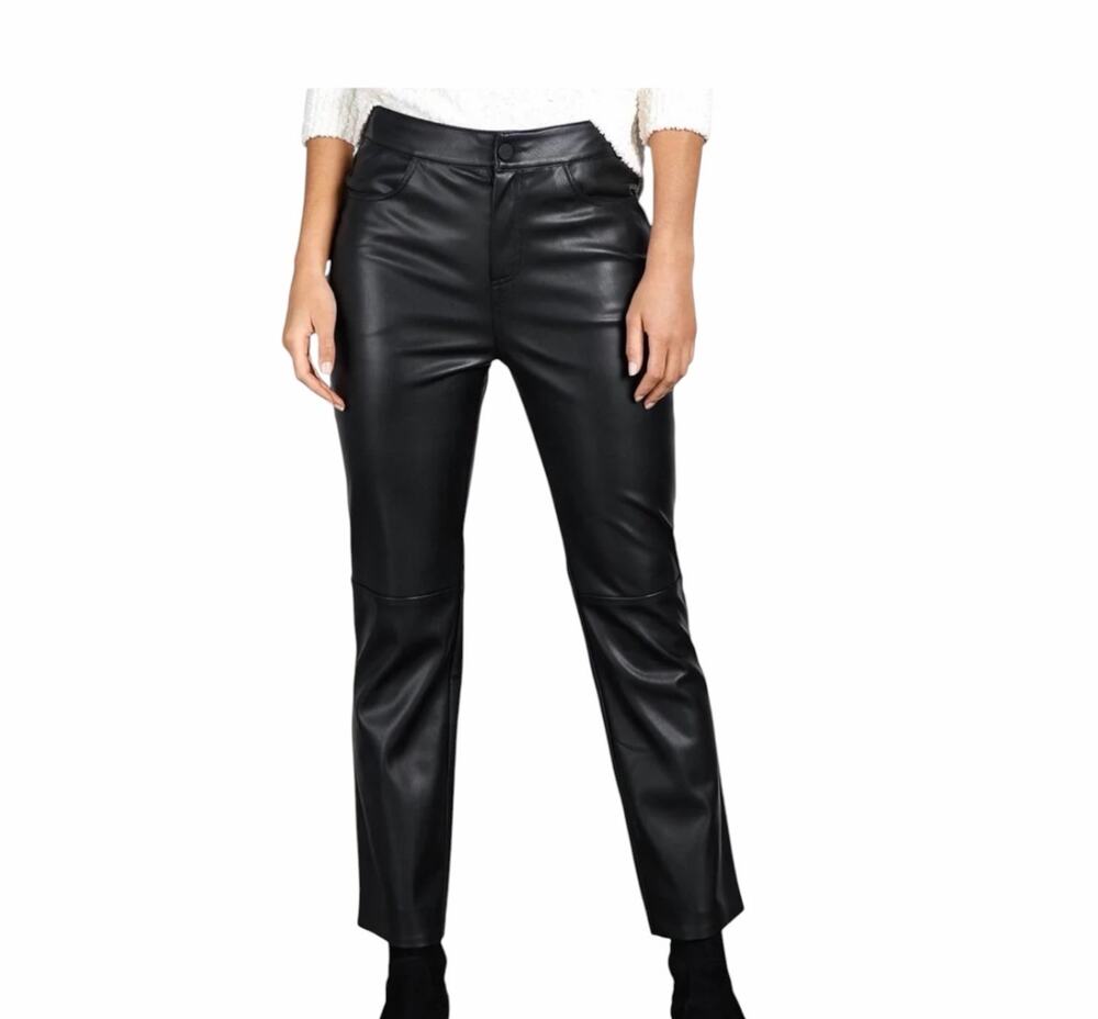 Sanctuary Faux Leather Straight Leg Pull On Pants Black Small Preowned